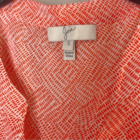 Joie Edalette Silk Tie Front Sleeveless Button Up Tank Orange Size S - Picture 6 of 10